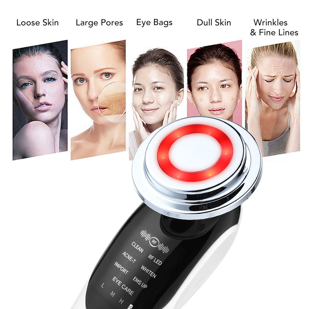 7-en-1 Du Visage Masseur EMS Micro-courant Couleur les Vibrations De Lumière LED Beauté Purification Introducteur Soins de La Peau beauté Dispositif