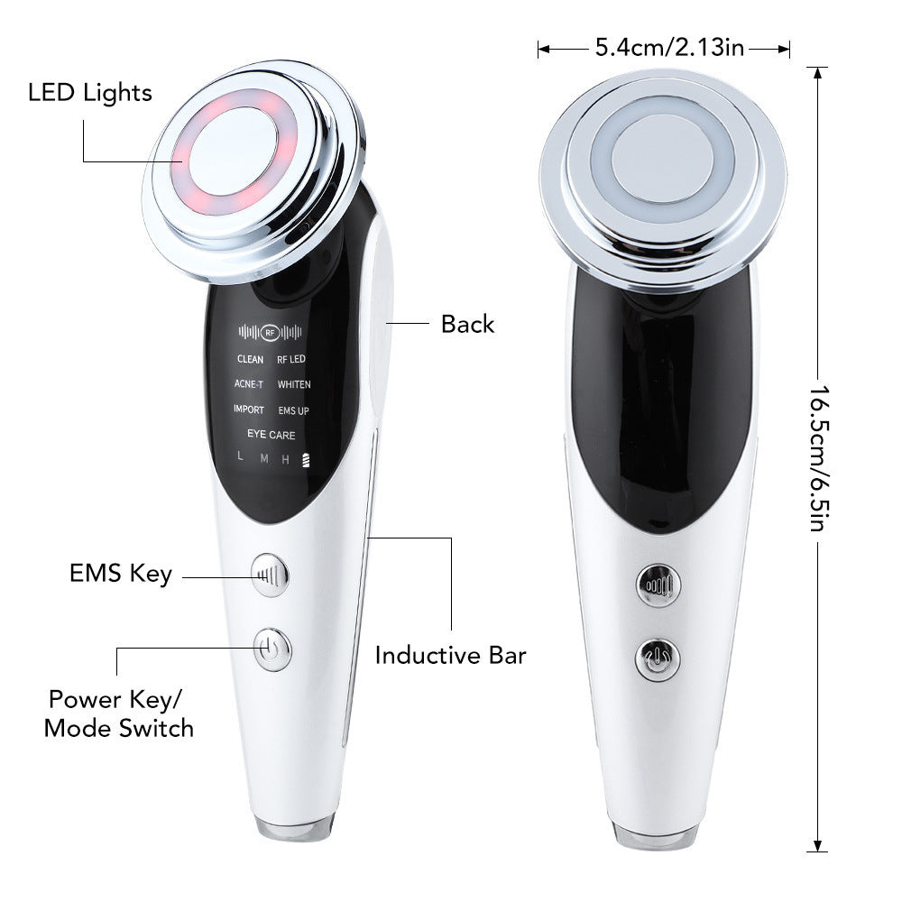 7-en-1 Du Visage Masseur EMS Micro-courant Couleur les Vibrations De Lumière LED Beauté Purification Introducteur Soins de La Peau beauté Dispositif