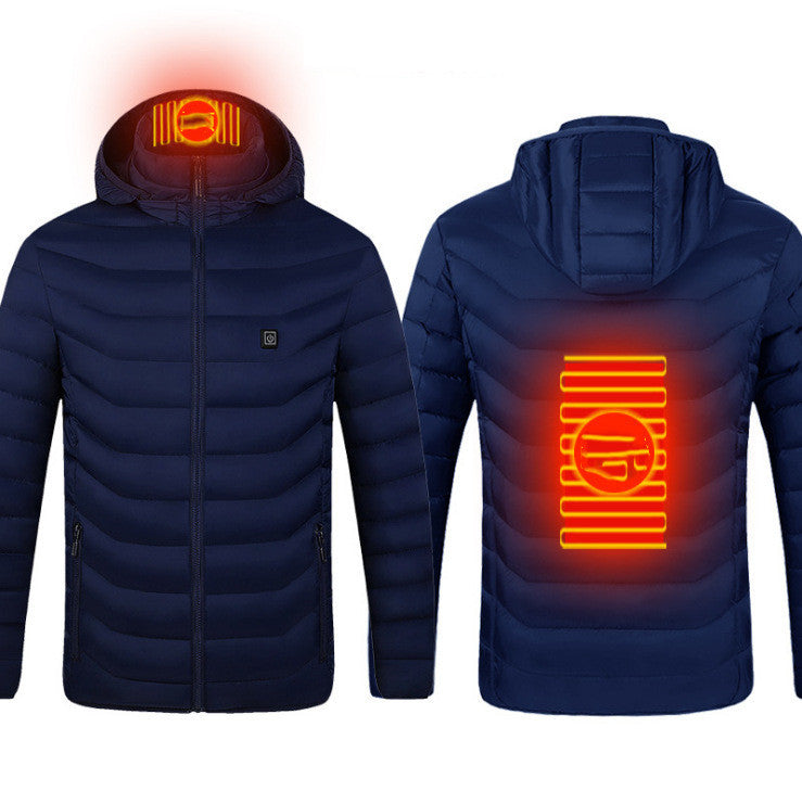 Nouvelle veste chauffante USB, manteau électrique en coton avec chauffage, vêtement thermique, gilet chauffant pour homme, vêtements d'hiver