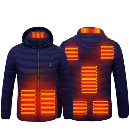 Nouvelle veste chauffante USB, manteau électrique en coton avec chauffage, vêtement thermique, gilet chauffant pour homme, vêtements d'hiver